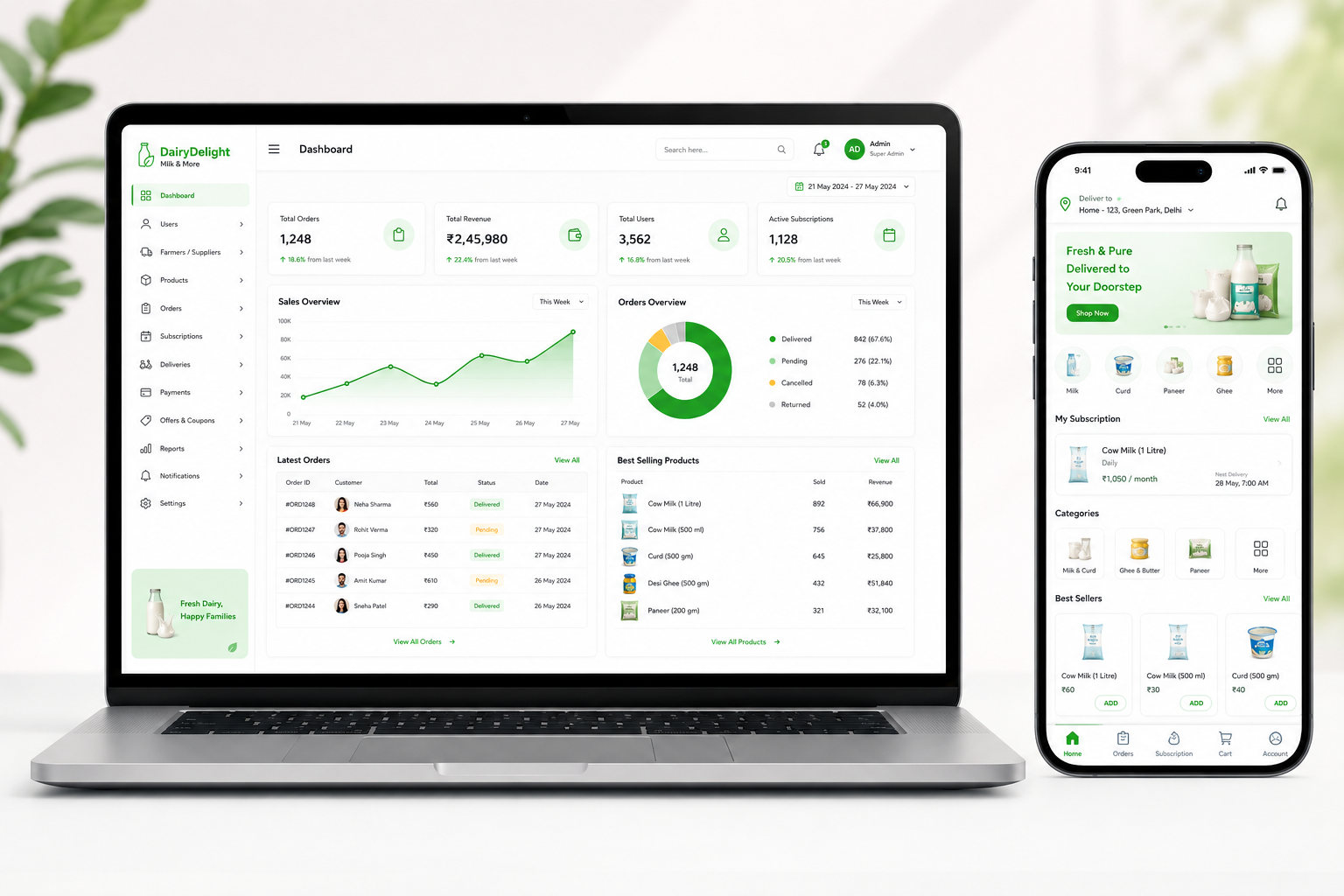 milk delivery and dairy product delivery app