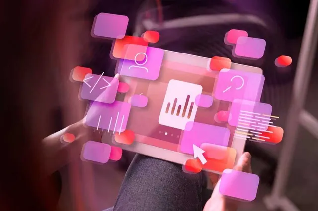 App-like user interface panels floating above a tablet, representing an installable progressive web app