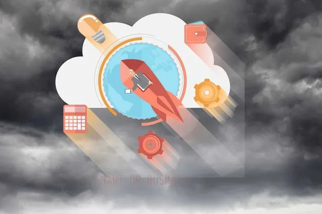 Rocket launching from a cloud illustrating faster mobile page loading after optimisation
