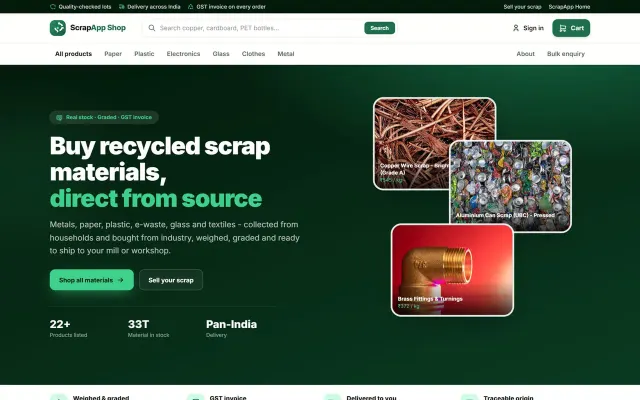 Online store home page built by Sysfo with categories ready for e-commerce SEO