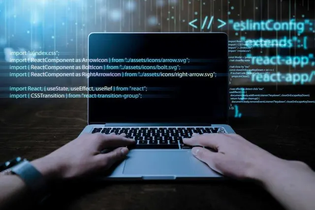 Developer writing custom WordPress plugin code and API integrations on a laptop